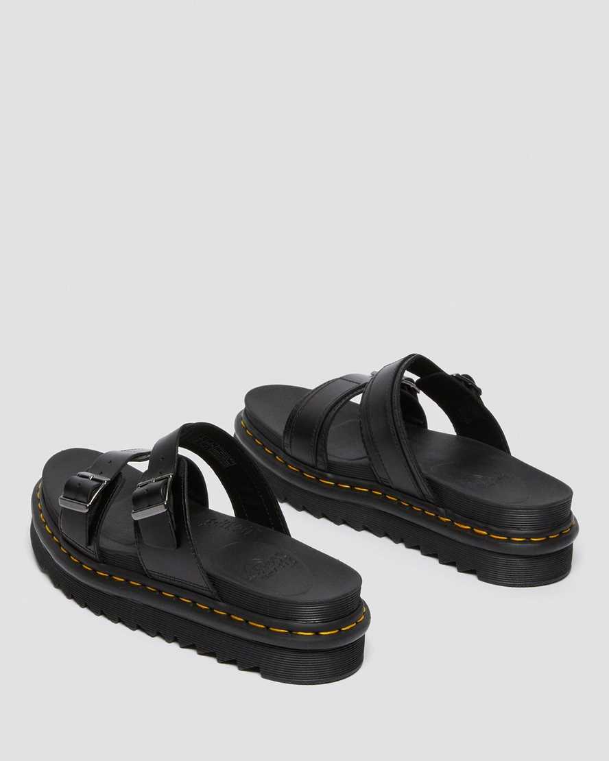 schwarze dr. martens myles brando herren-sandalen mit schnalle
