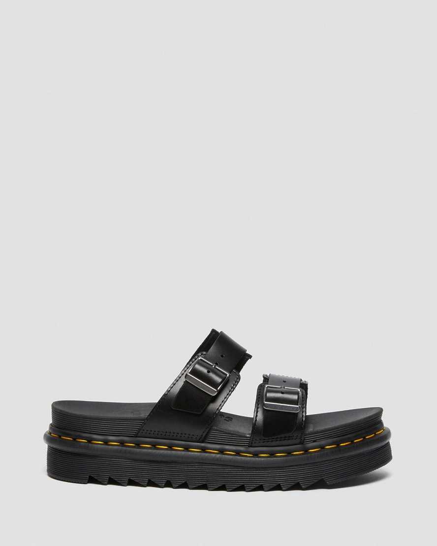 schwarze dr. martens myles brando herren-sandalen mit schnalle
