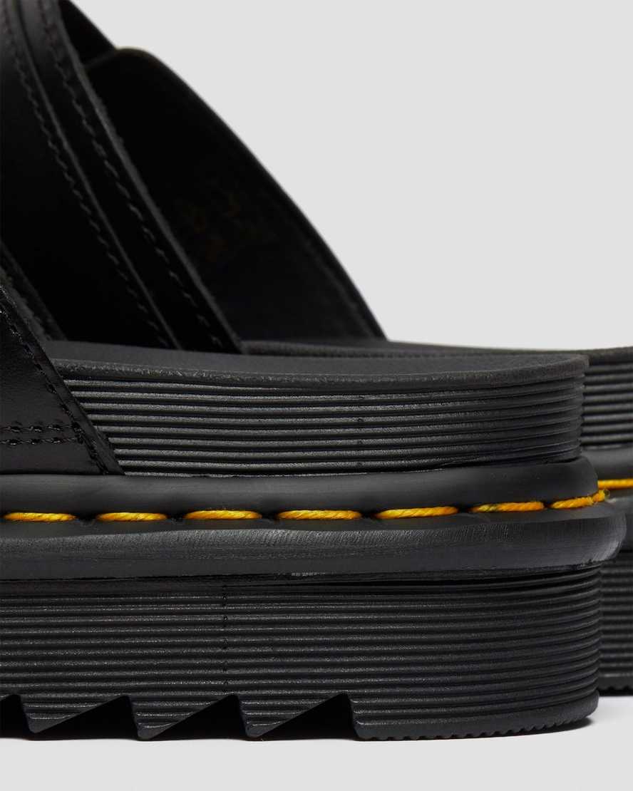 schwarze dr. martens myles brando herren-sandalen mit schnalle