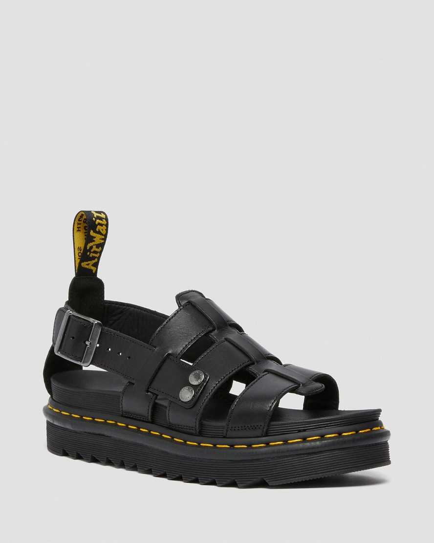 schwarze dr. martens terry herren-riemensandalen