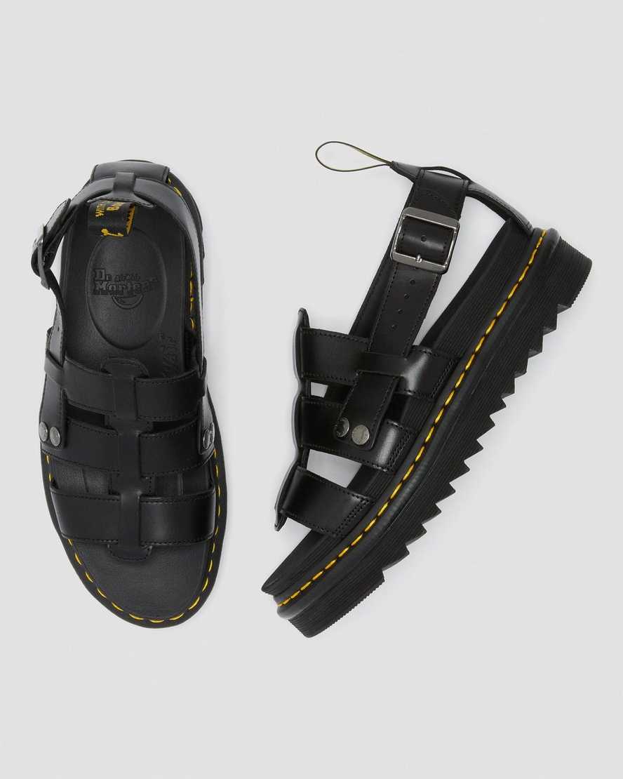 schwarze dr. martens terry herren-riemensandalen