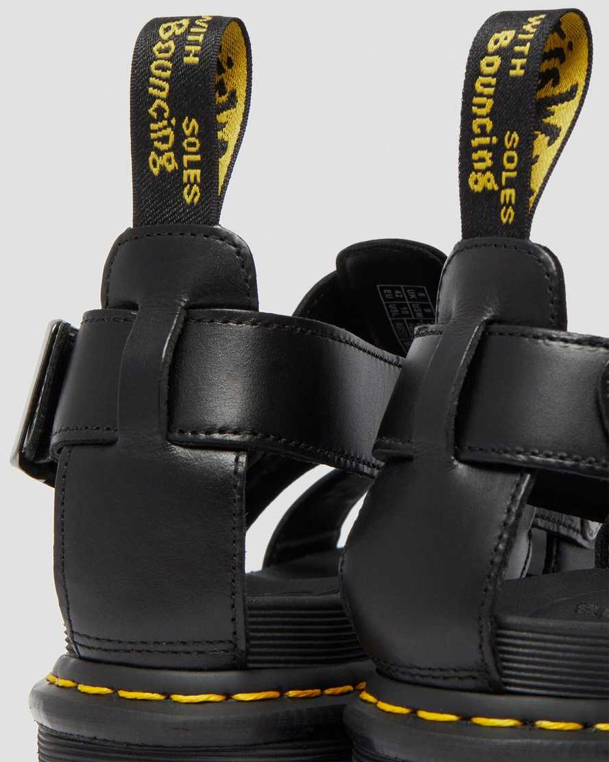 schwarze dr. martens terry herren-riemensandalen