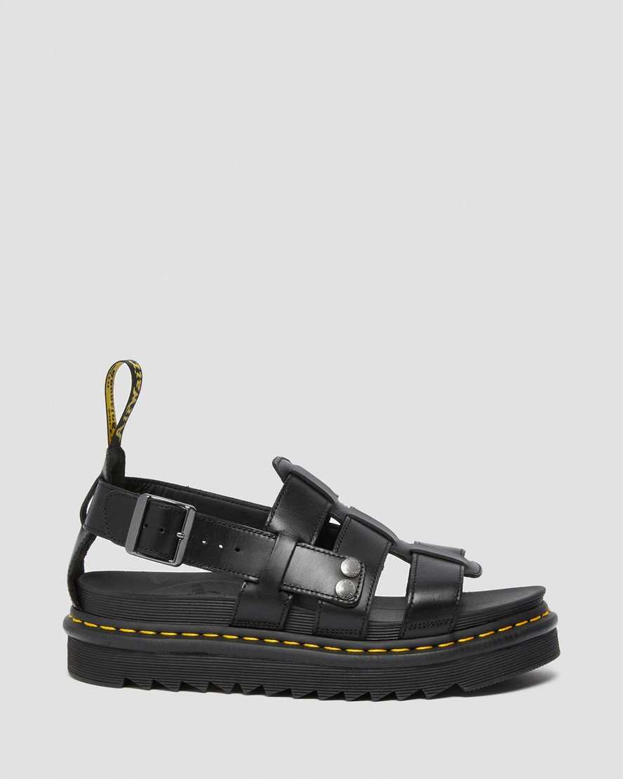 schwarze dr. martens terry herren-riemensandalen