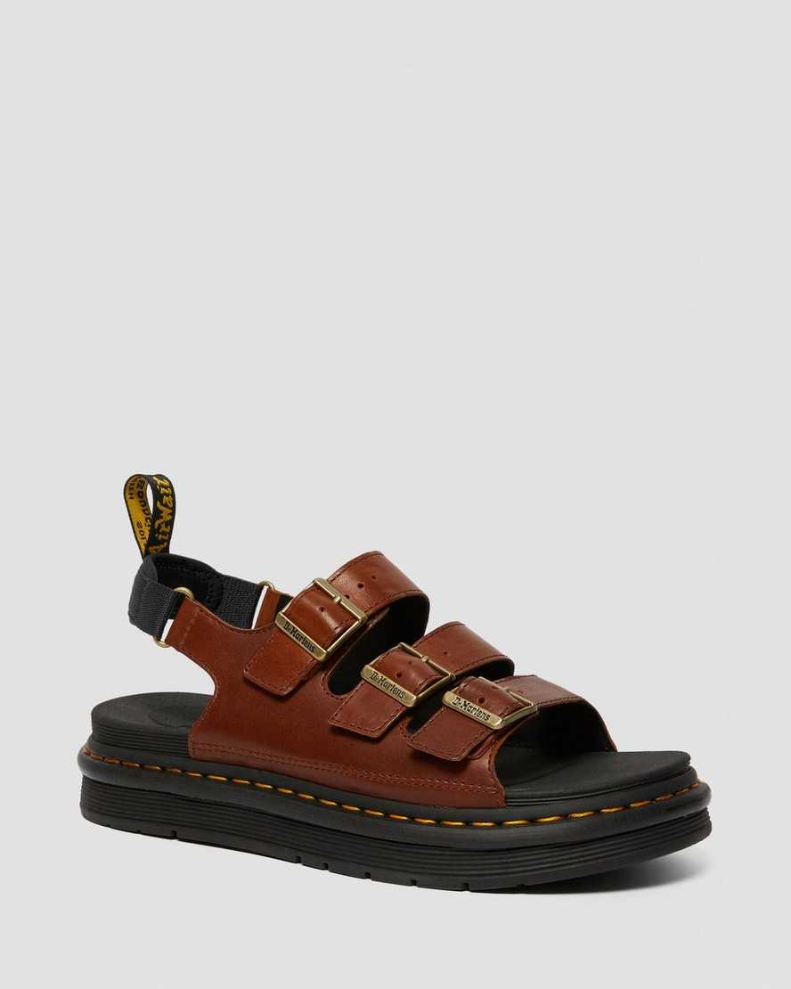 tan dr. martens soloman luxor herren-riemensandalen