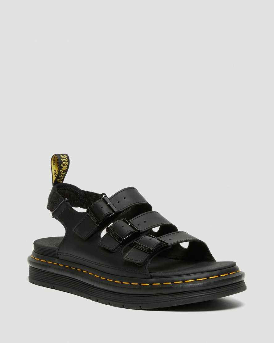 schwarze dr. martens soloman herren-riemensandalen