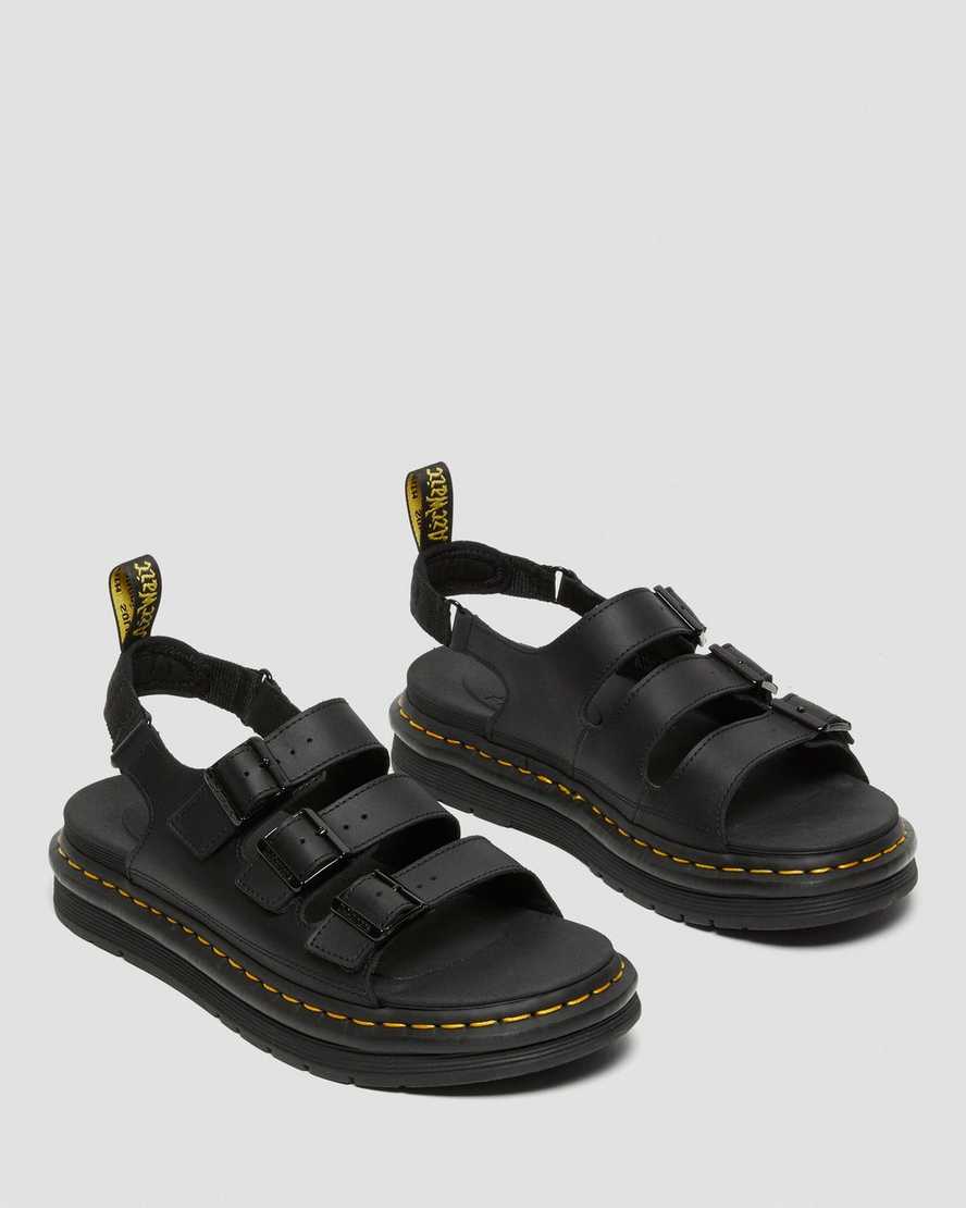 schwarze dr. martens soloman herren-riemensandalen