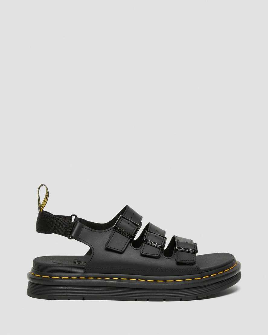 schwarze dr. martens soloman herren-riemensandalen
