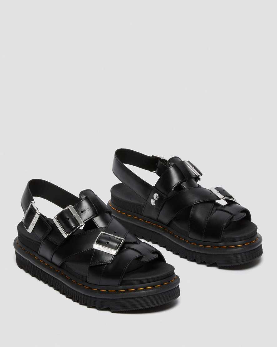 schwarze dr. martens terry ii herren-riemensandalen