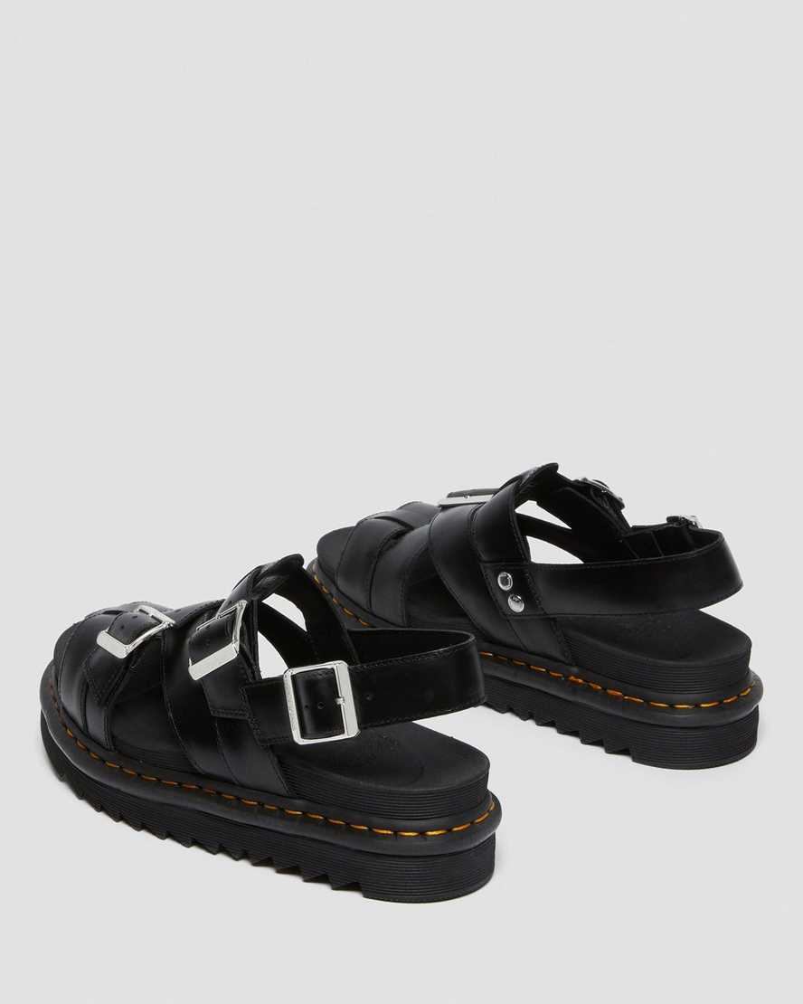 schwarze dr. martens terry ii herren-riemensandalen