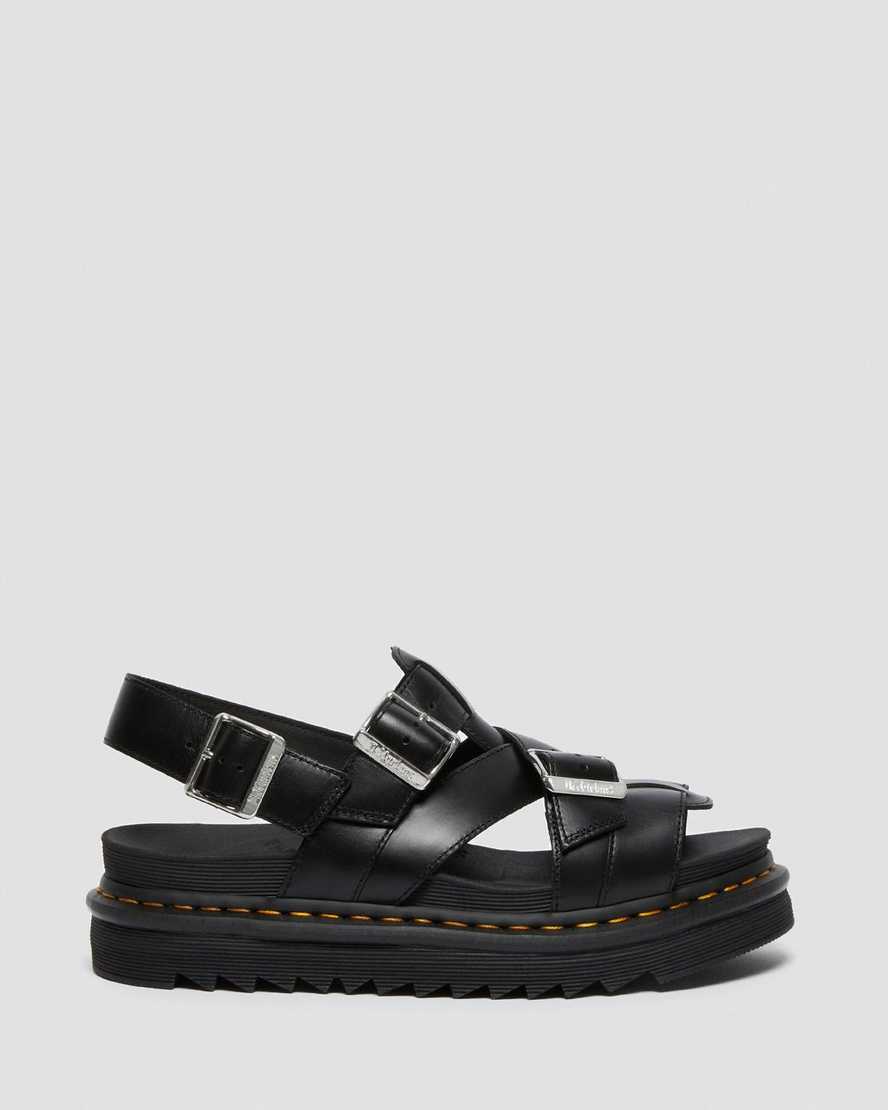 schwarze dr. martens terry ii herren-riemensandalen