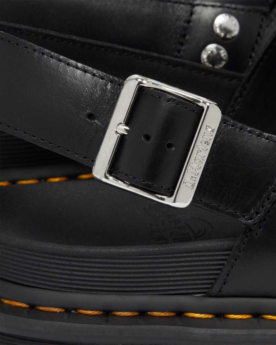 schwarze dr. martens terry ii herren-riemensandalen