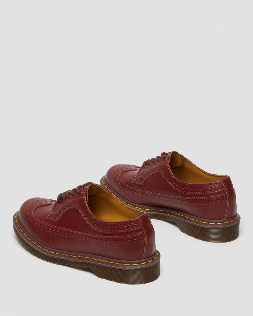 rote dr. martens 3989 vintage herren-brogue-schuhe hergestellt in england