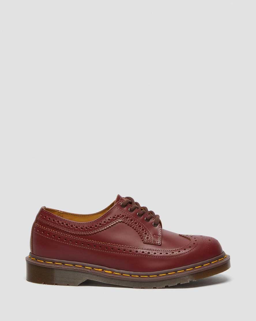 rote dr. martens 3989 vintage herren-brogue-schuhe hergestellt in england