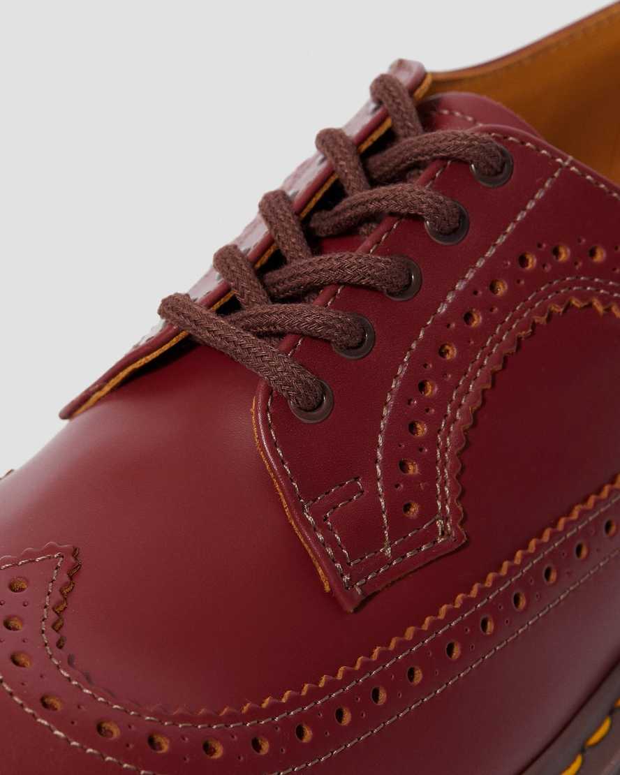 rote dr. martens 3989 vintage herren-brogue-schuhe hergestellt in england