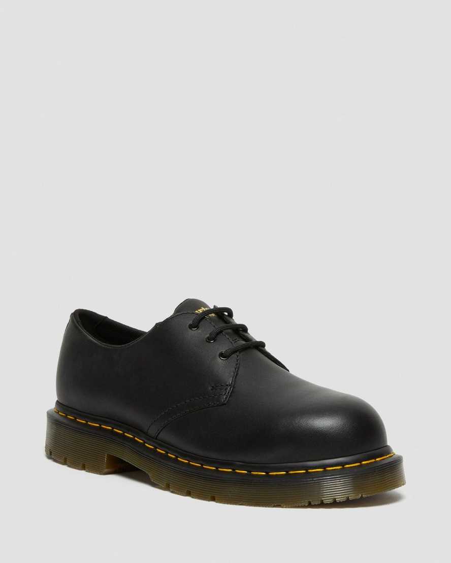schwarze dr. martens 1461 herren-freizeitschuhe mit rutschfester stahlkappe