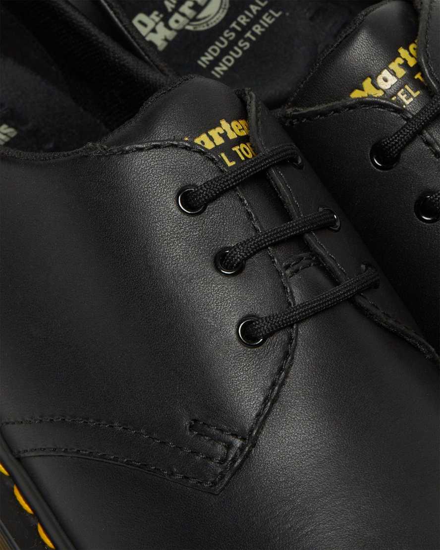 schwarze dr. martens 1461 herren-freizeitschuhe mit rutschfester stahlkappe