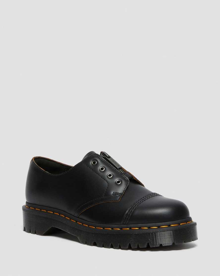 schwarze dr. martens smiths bex herren-freizeitschuhe ohne schnürsenkel