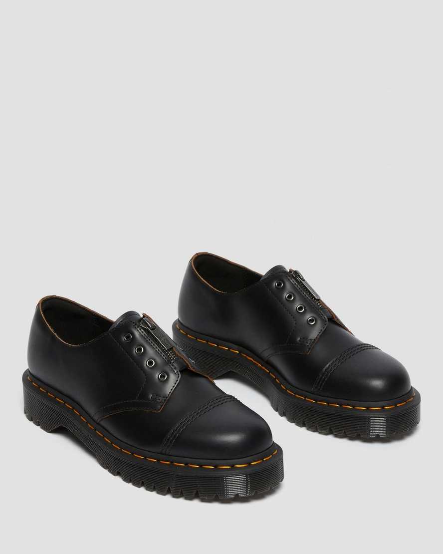 schwarze dr. martens smiths bex herren-freizeitschuhe ohne schnürsenkel
