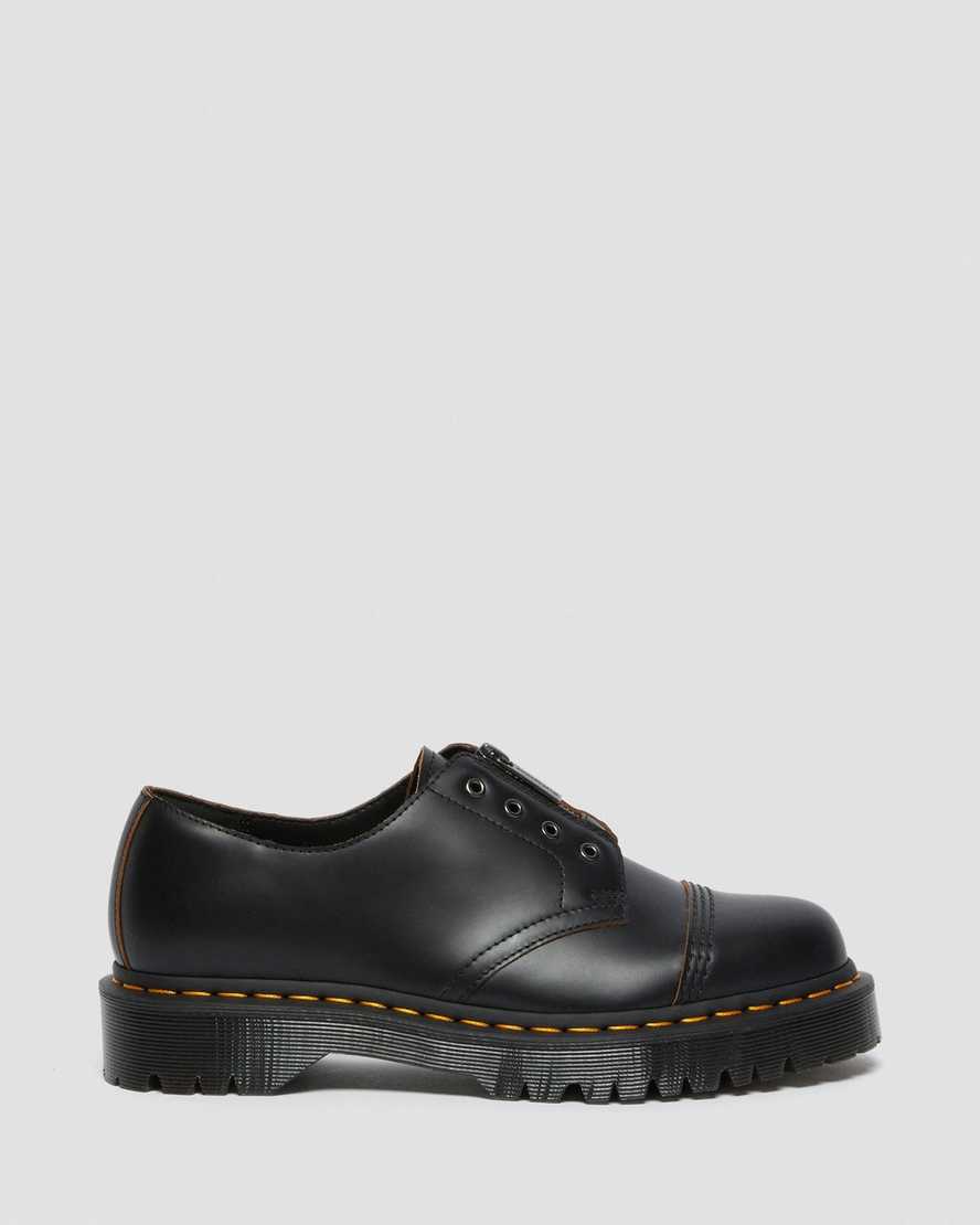 schwarze dr. martens smiths bex herren-freizeitschuhe ohne schnürsenkel