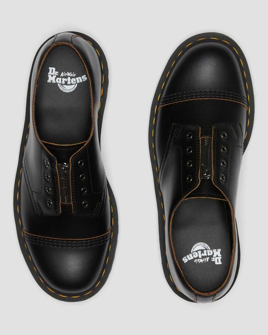 schwarze dr. martens smiths bex herren-freizeitschuhe ohne schnürsenkel