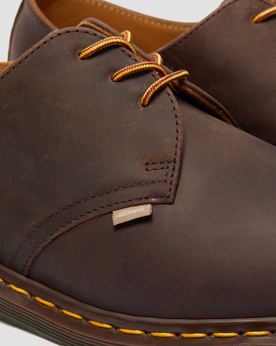 braune dr. martens archie ii jjjjound crazy horse herren-schnürschuhe