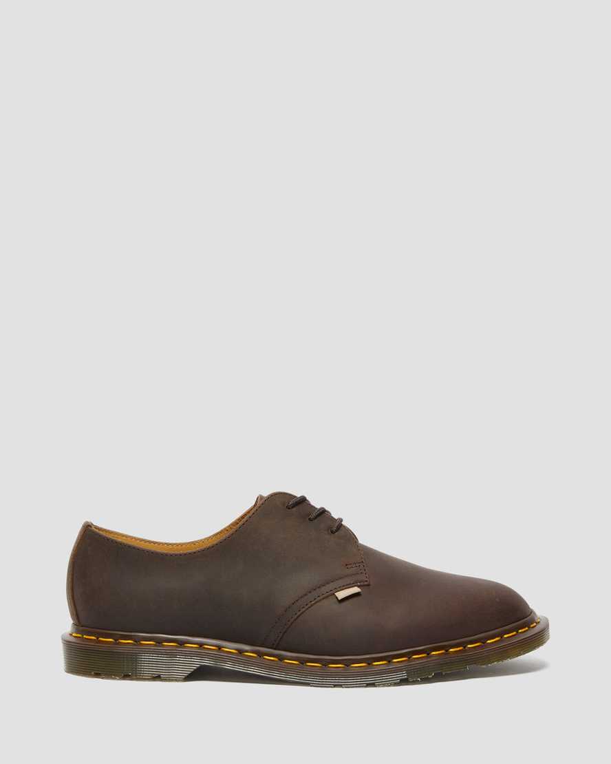 braune dr. martens archie ii jjjjound crazy horse herren-schnürschuhe