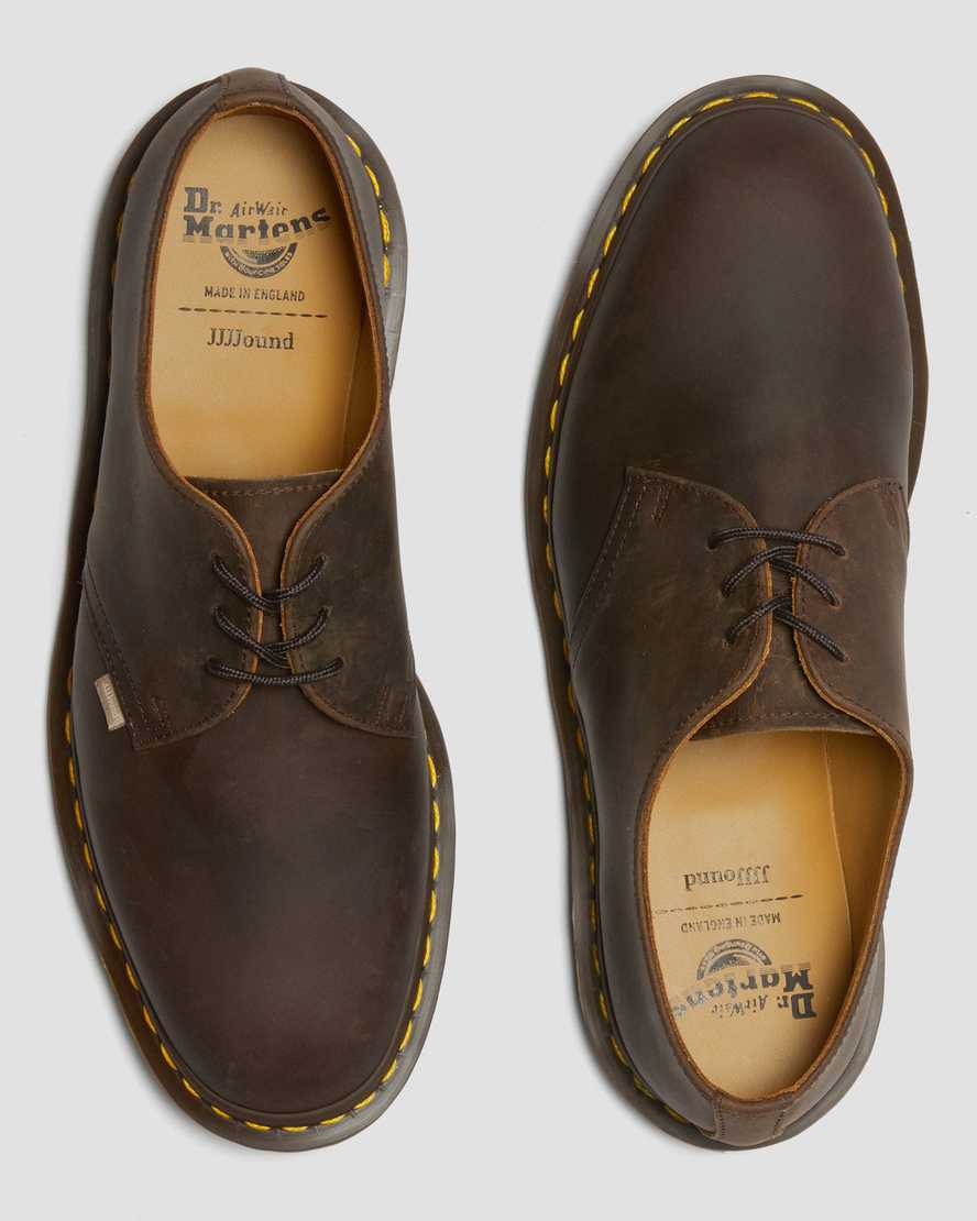 braune dr. martens archie ii jjjjound crazy horse herren-schnürschuhe
