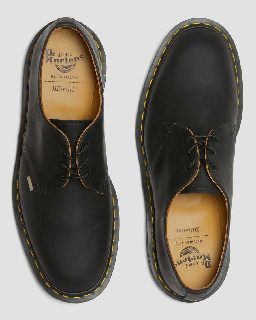 schwarze dr. martens archie ii jjjjound wyoming herren-schnürschuhe