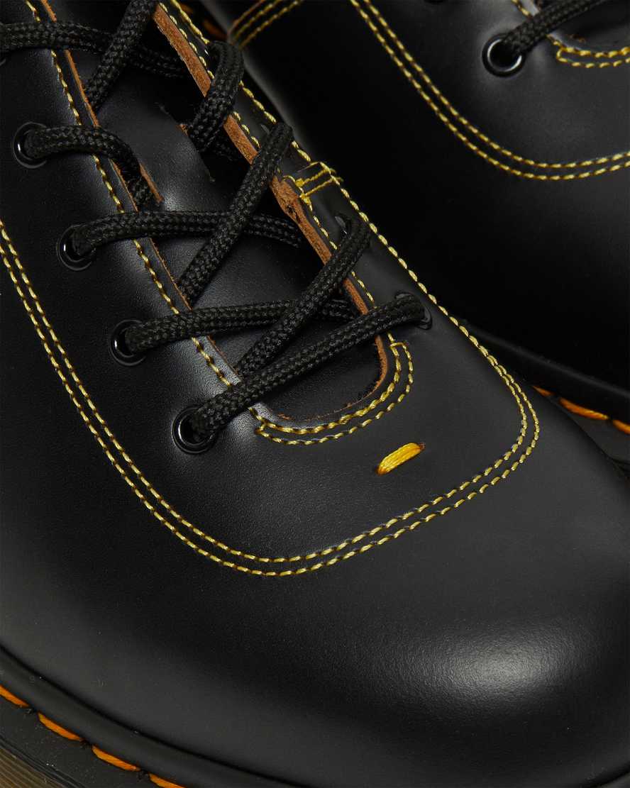 schwarze dr. martens glyndon vintage smooth herren-schnürschuhe
