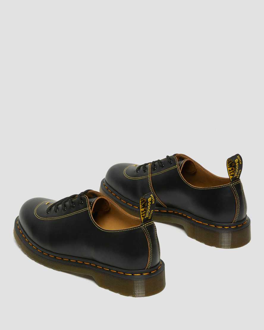 schwarze dr. martens glyndon vintage smooth herren-schnürschuhe