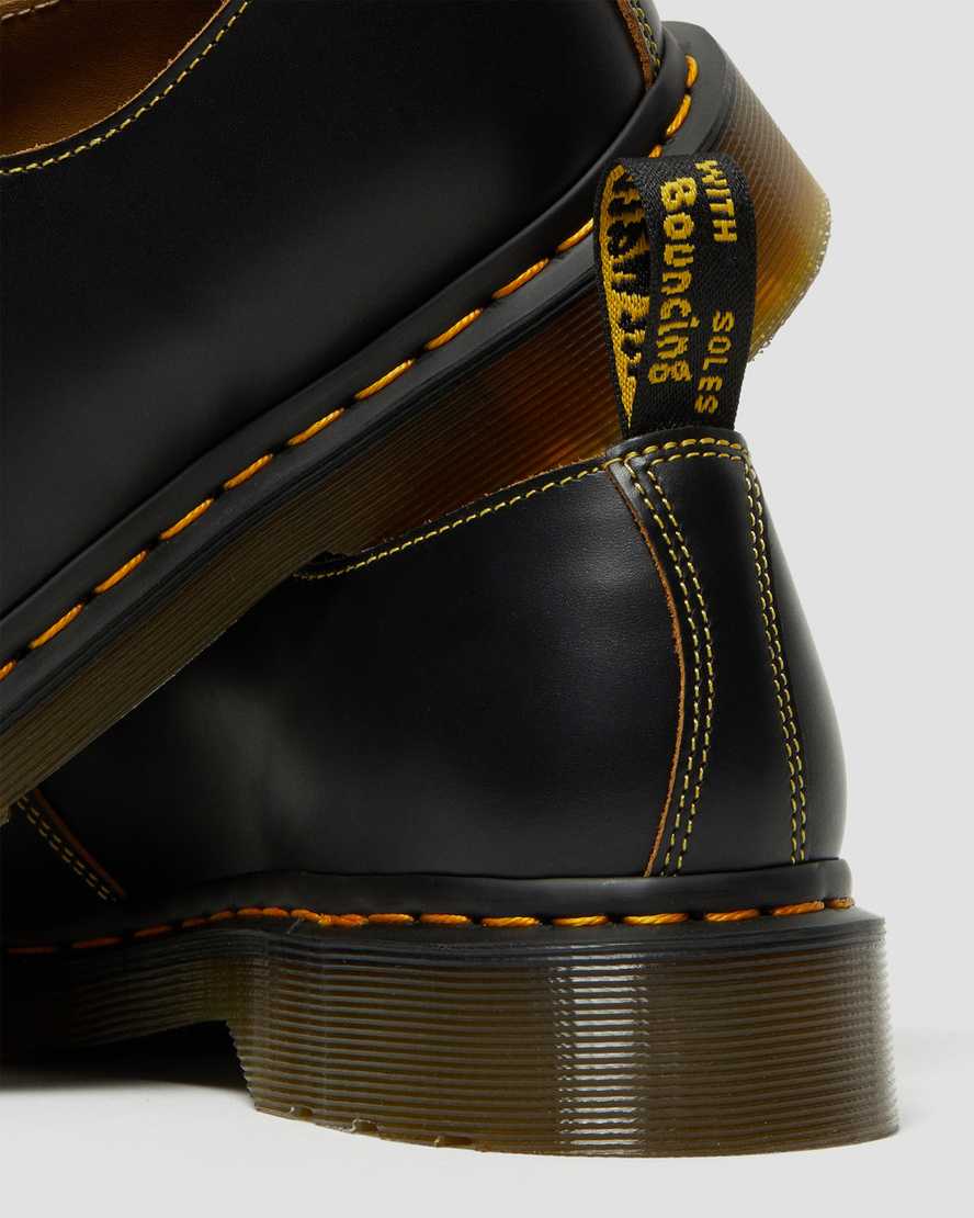 schwarze dr. martens glyndon vintage smooth herren-schnürschuhe