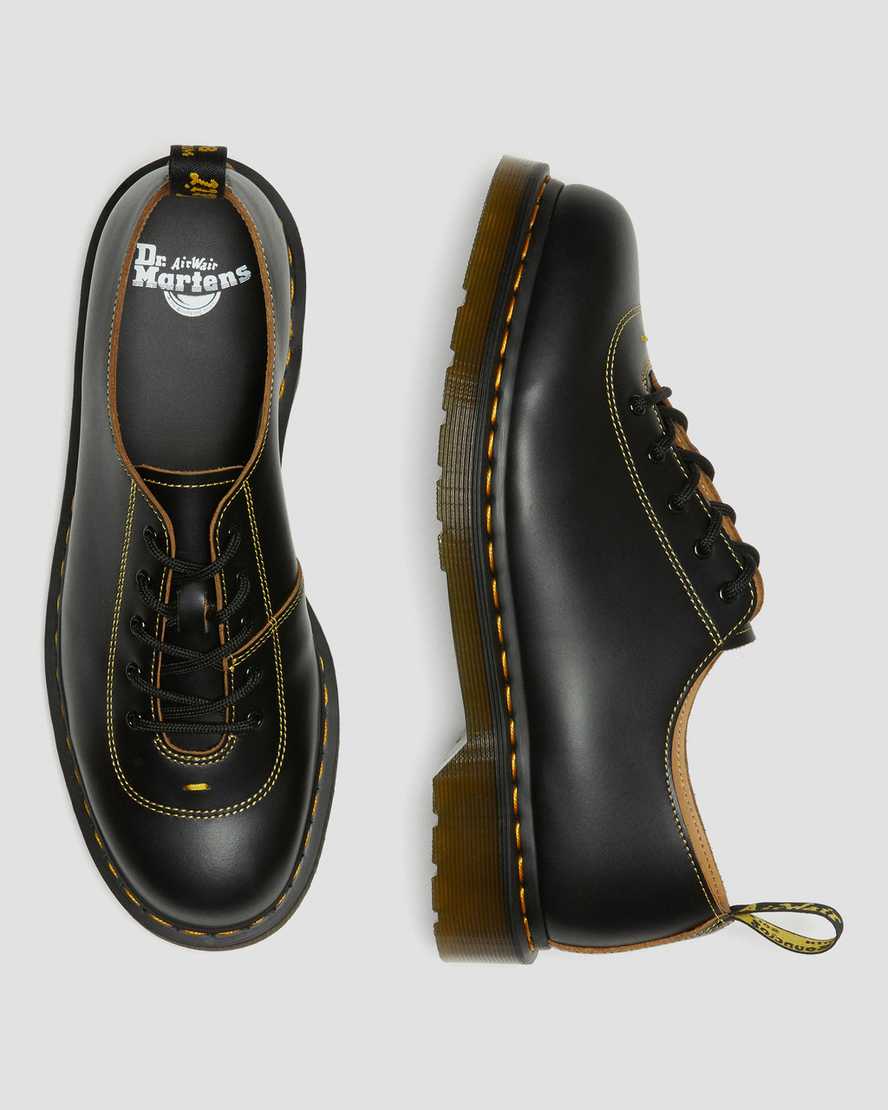 schwarze dr. martens glyndon vintage smooth herren-schnürschuhe