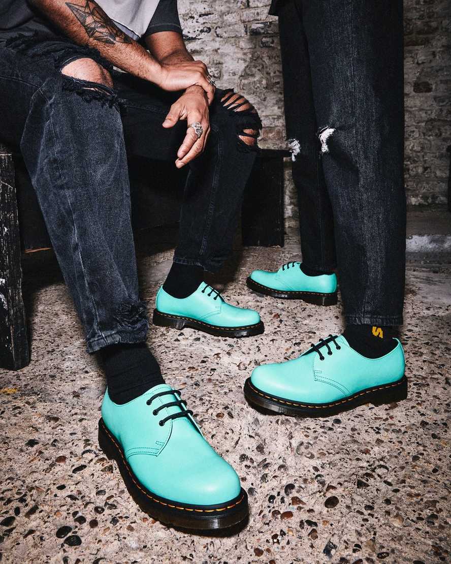 türkisfarbene dr. martens 1461 smooth herren-oxfordschuhe