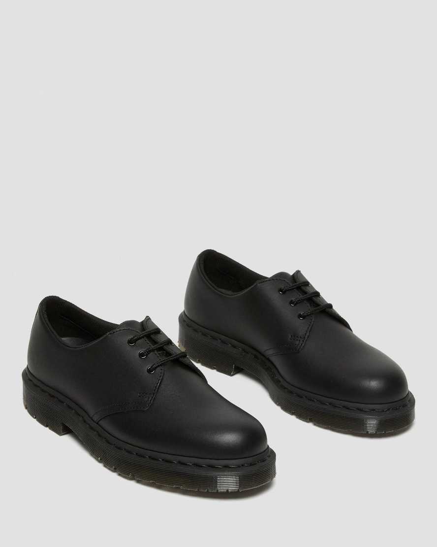 schwarze dr. martens 1461 mono herren-oxfordschuhe mit rutschfester sohle
