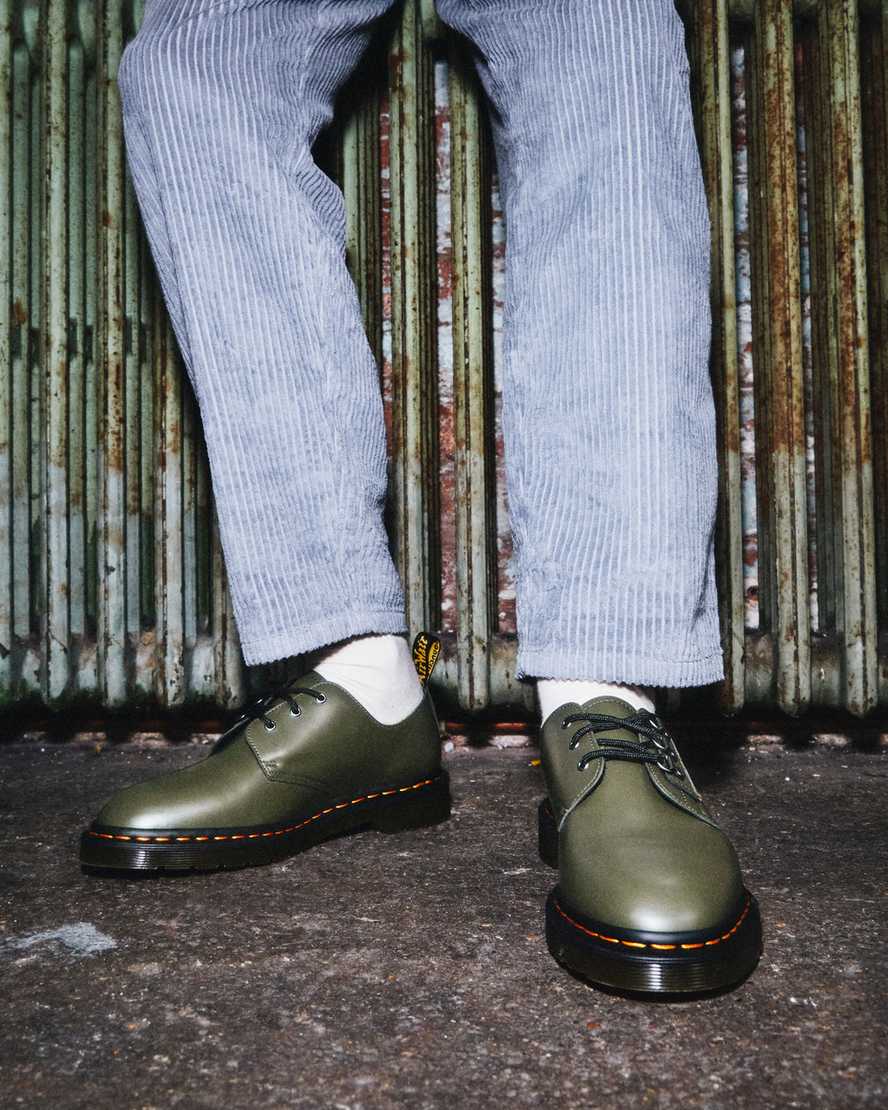 grüne dr. martens 1461 verso smooth herren-oxfordschuhe
