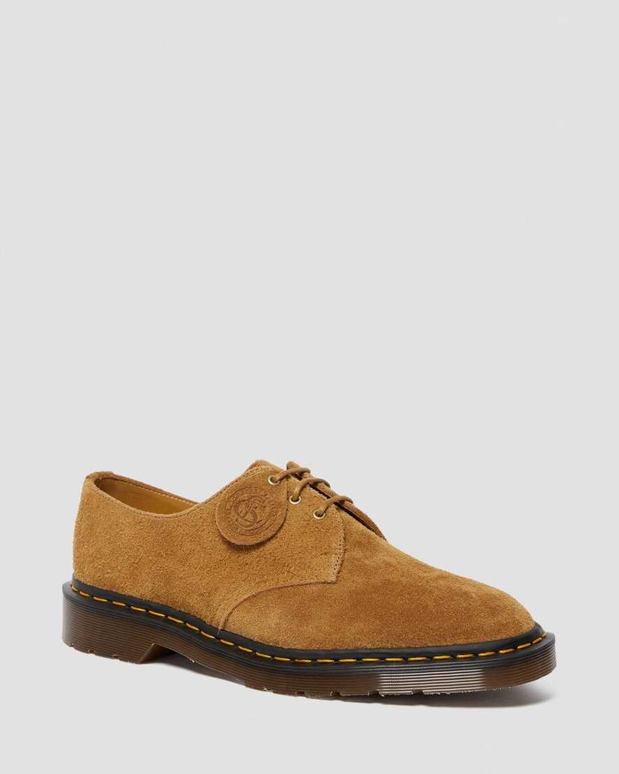 braune dr. martens 1461 herren-oxfordschuhe hergestellt in england