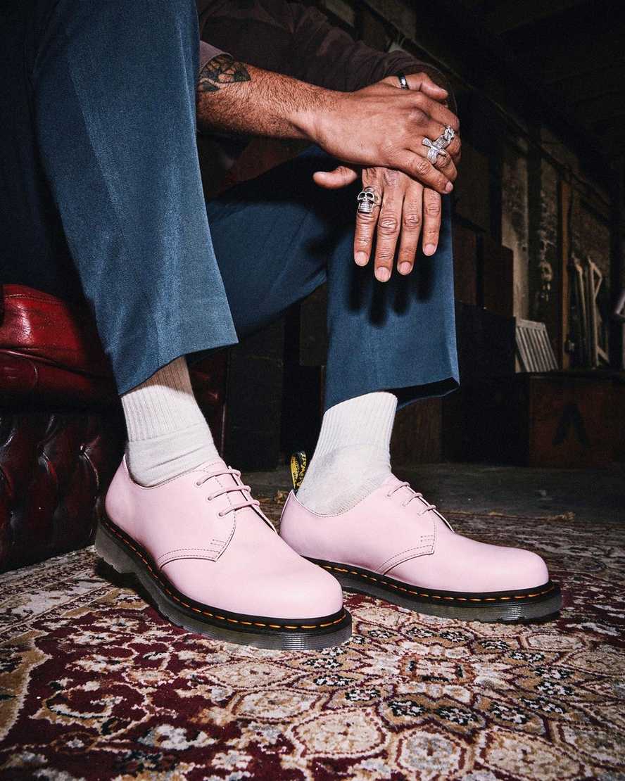 pinkfarbene dr. martens 1461 iced smooth herren-oxfordschuhe