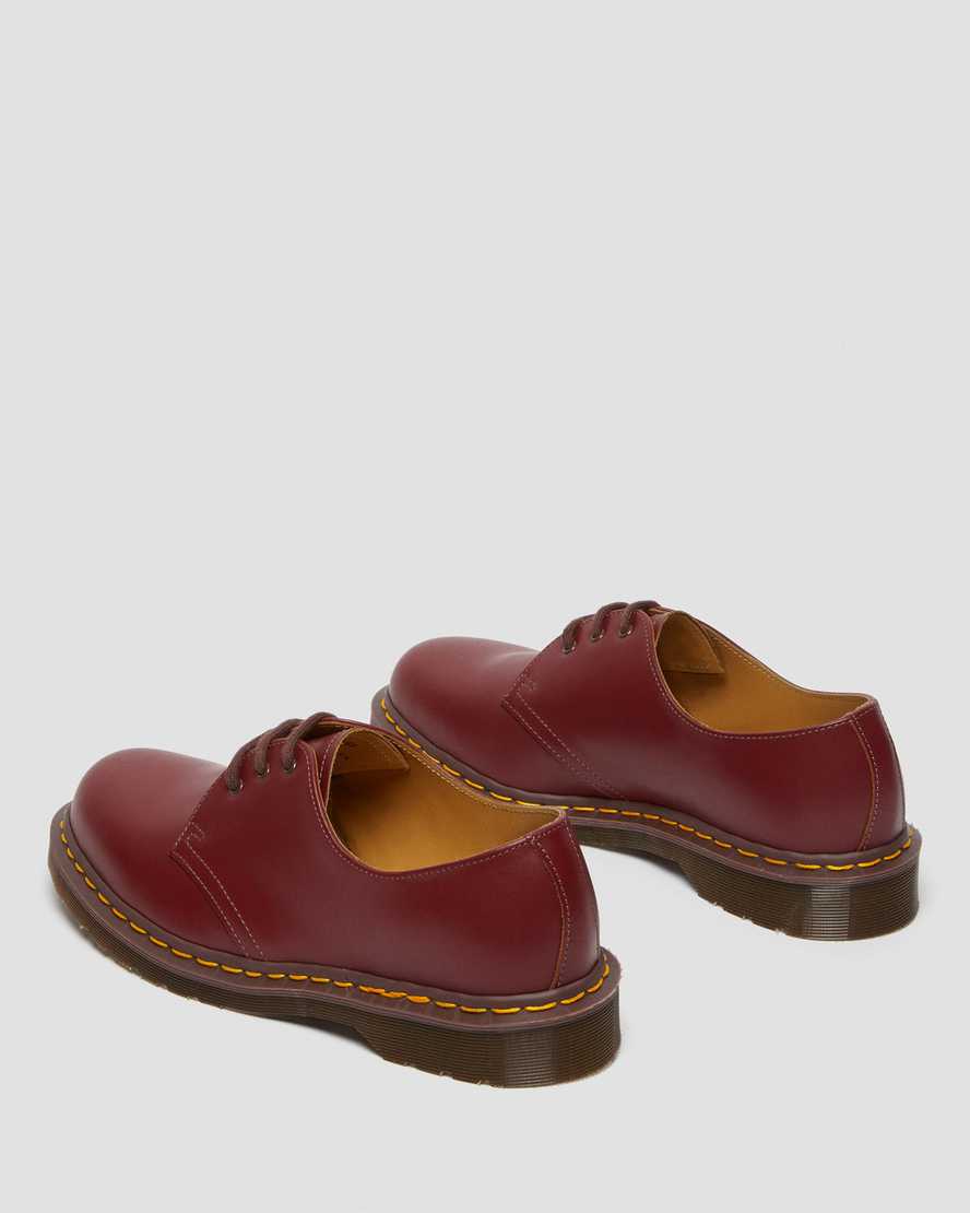 rote dr. martens 1461 vintage herren-oxfordschuhe hergestellt in england