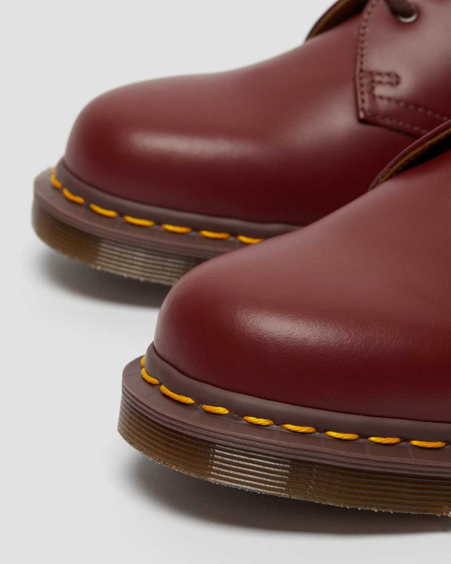 rote dr. martens 1461 vintage herren-oxfordschuhe hergestellt in england
