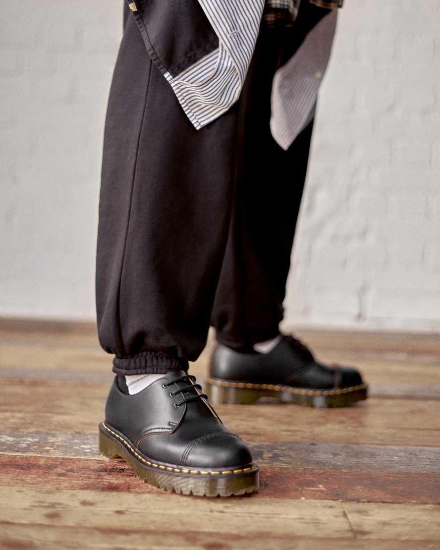 schwarze dr. martens 1461 bex zehenkappe vintage herren oxford schuhe