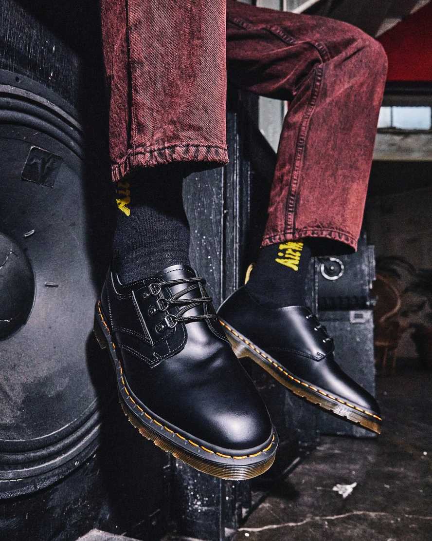 schwarze dr. martens 1461 verso smooth herren-oxfordschuhe