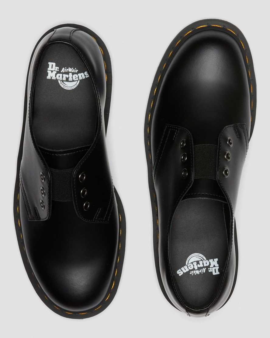 schwarze dr. martens 1461 elastic smooth herren-oxfordschuhe