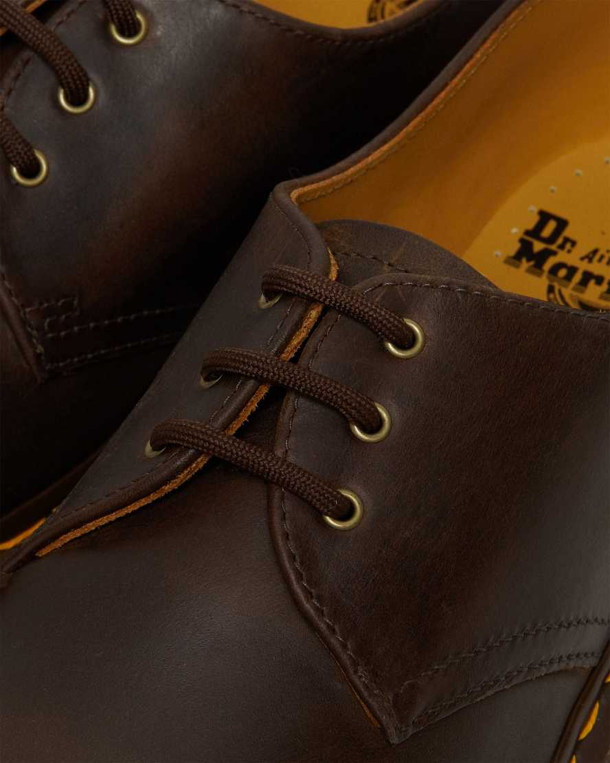 braune dr. martens 1461 crazy horse herren-oxfordschuhe