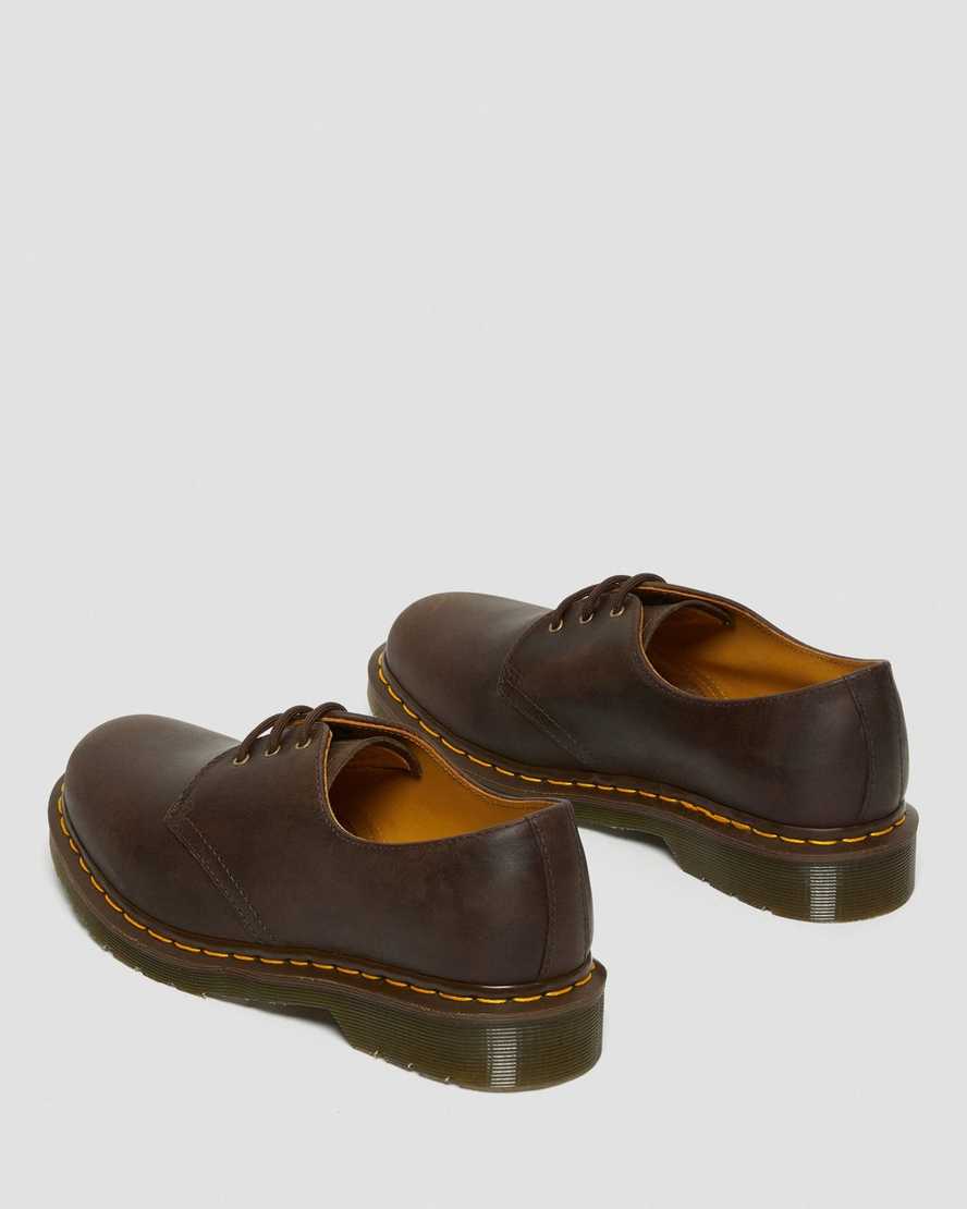 braune dr. martens 1461 crazy horse herren-oxfordschuhe