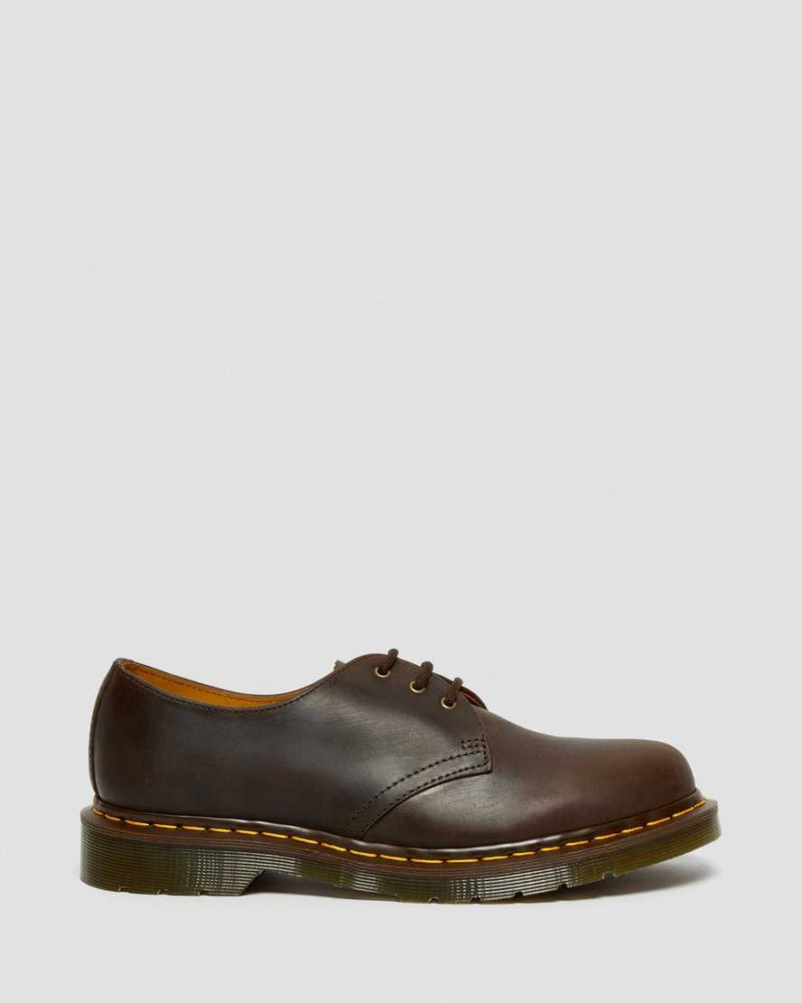 braune dr. martens 1461 crazy horse herren-oxfordschuhe