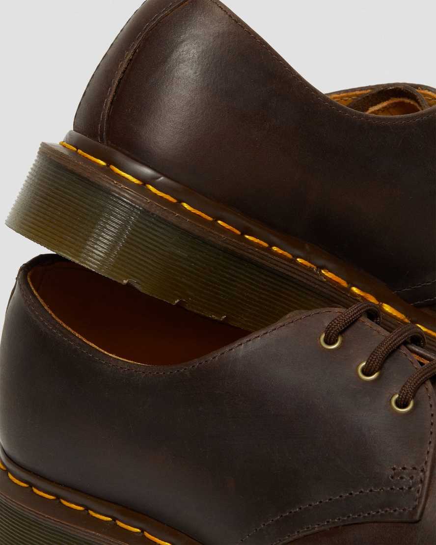 braune dr. martens 1461 crazy horse herren-oxfordschuhe