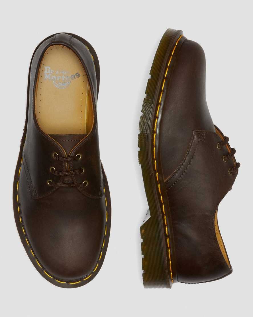 braune dr. martens 1461 crazy horse herren-oxfordschuhe
