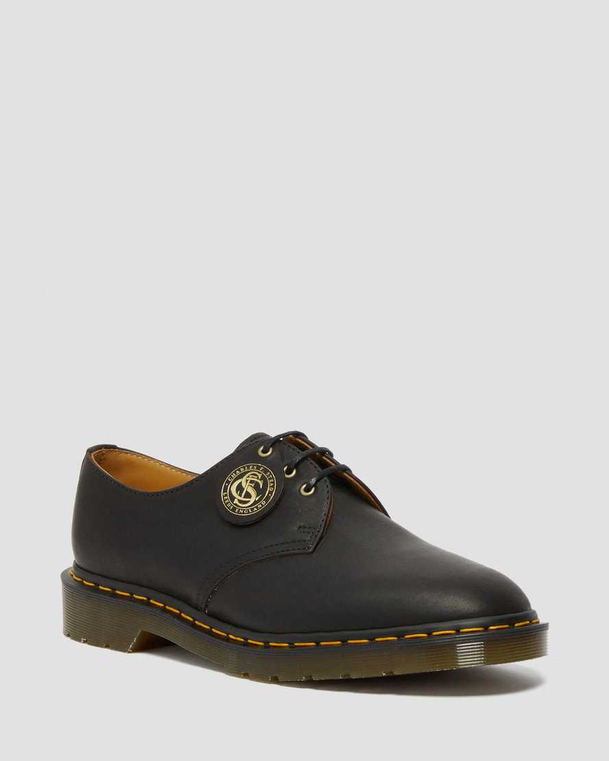 schwarze dr. martens 1461 classic oil herren-oxfordschuhe