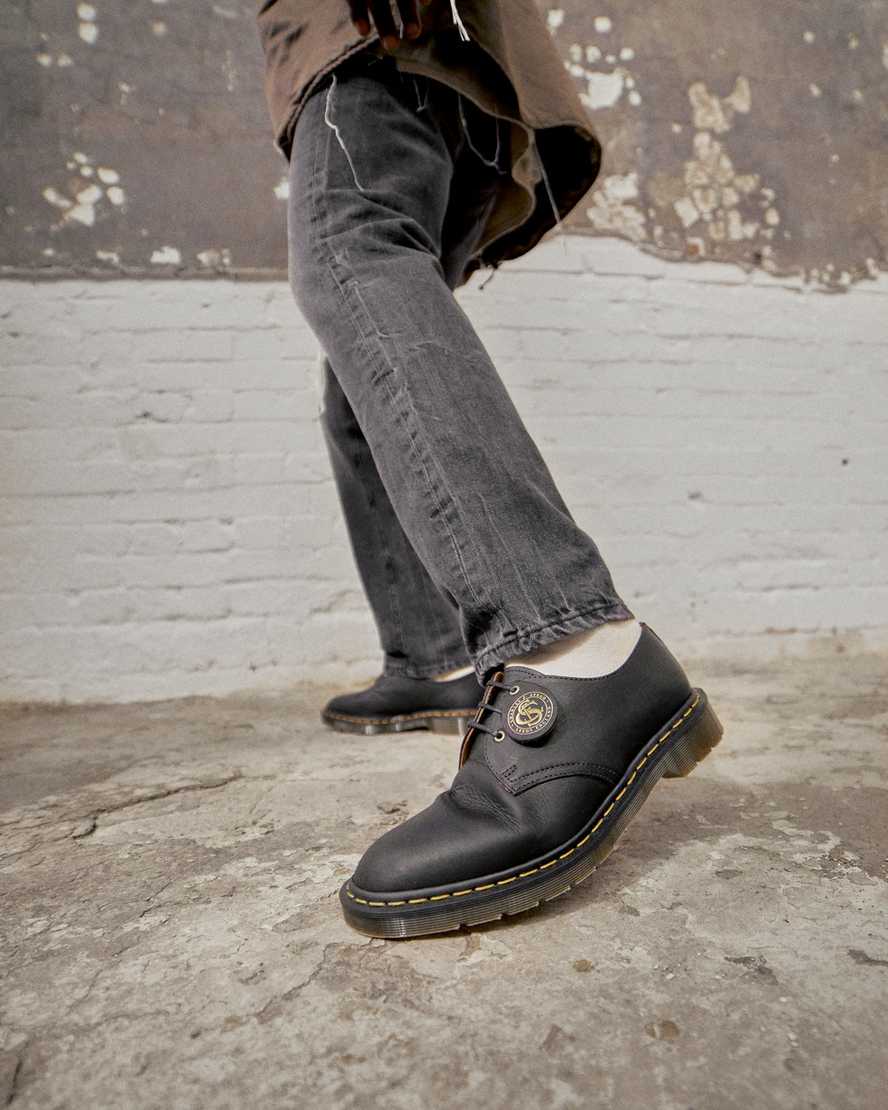 schwarze dr. martens 1461 classic oil herren-oxfordschuhe