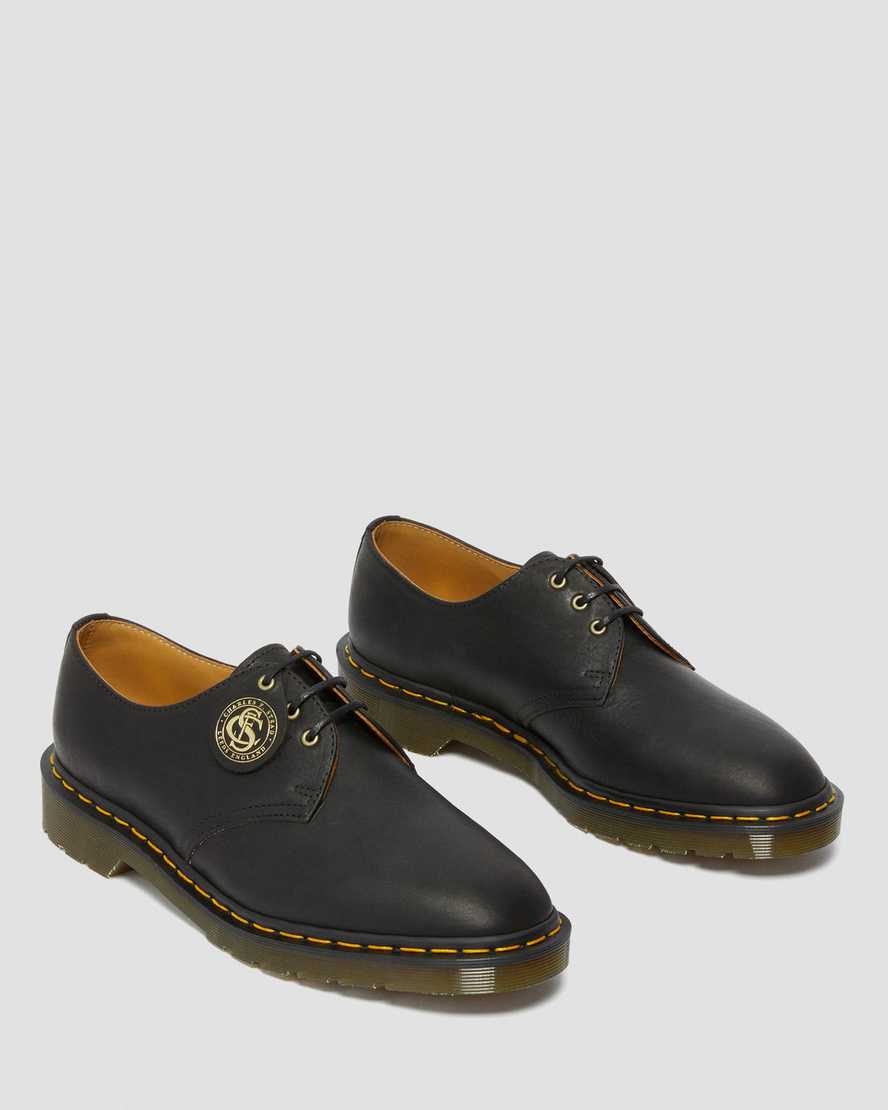 schwarze dr. martens 1461 classic oil herren-oxfordschuhe